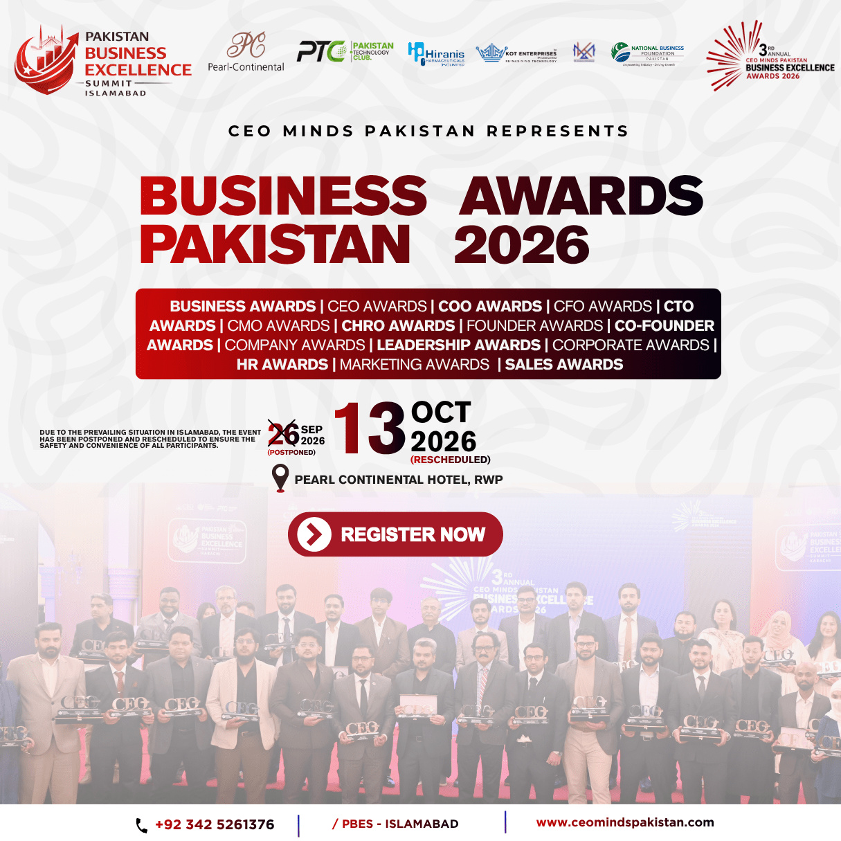 BESP Awards 13 Oct happening in Islamabad